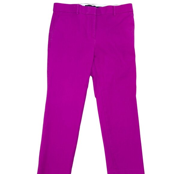 Ann Taylor Women's 6P Eva Cropped Pants Trousers Pink Slim Fit Chic Faux Pockets - Picture 2 of 11